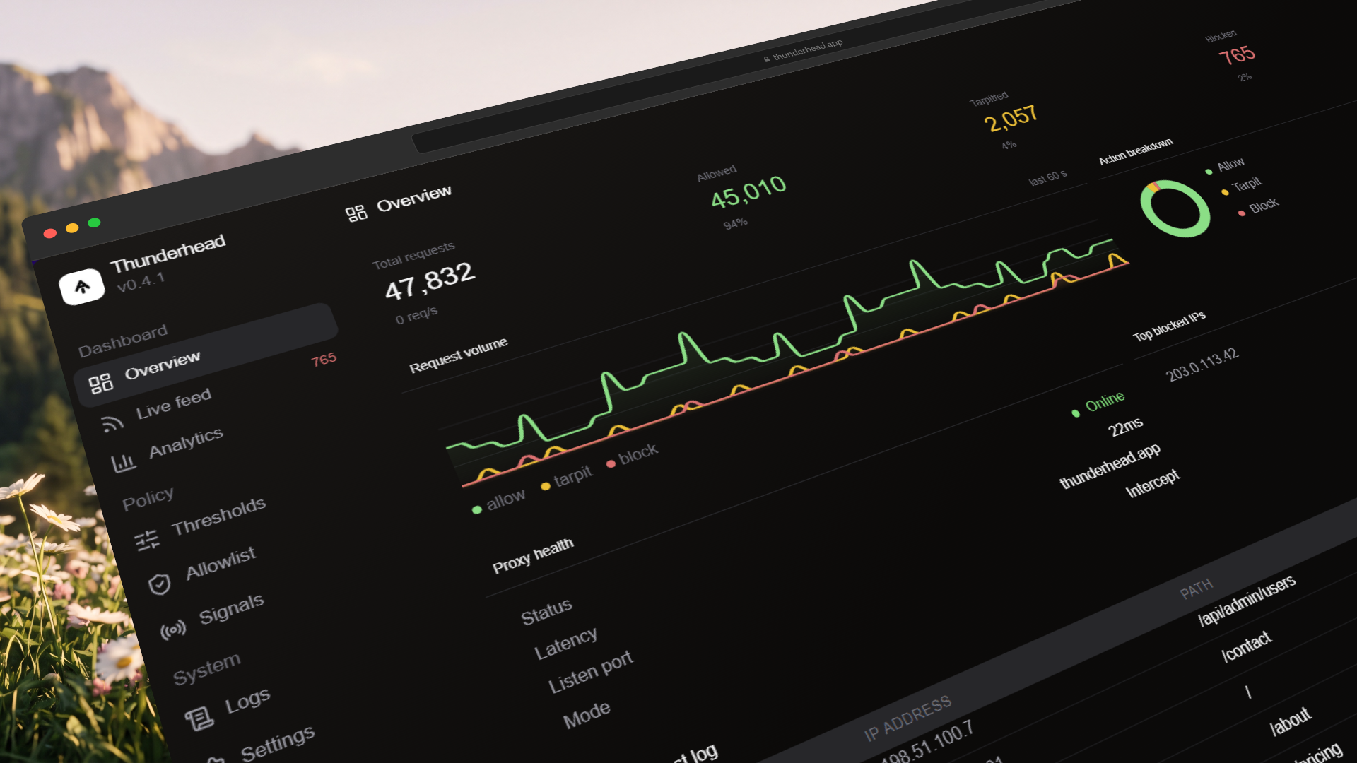 Thunderhead dashboard